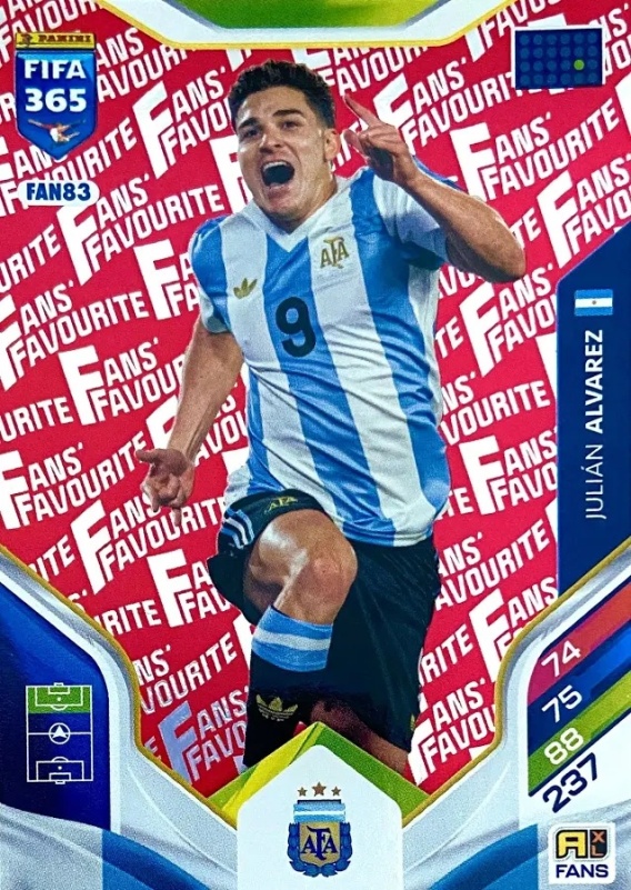 FAN83 Julián Álvarez Argentina Fans Favourite Red FIFA 365 2026 > Panini